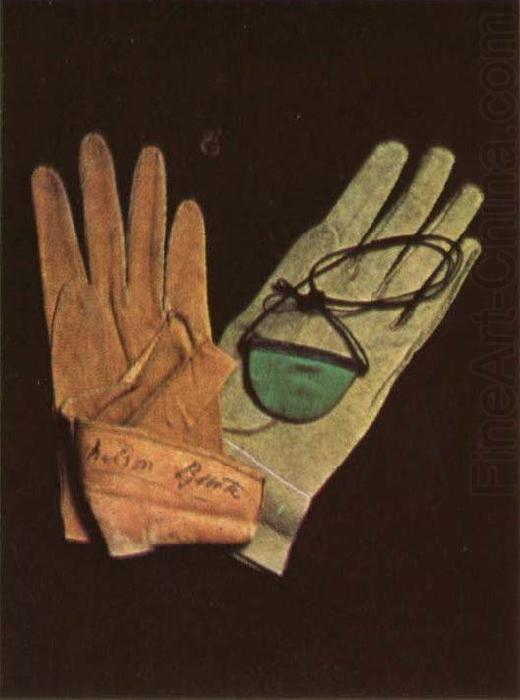 Two left hand gloves, unknow artist